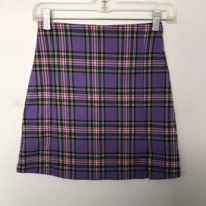J.GALT MINI SKIRT (24Wx16L)SIZE S PURPLE PLAID NWOT EXCELLENT CONDITION!